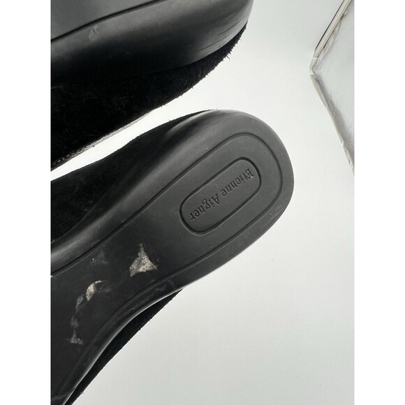 Etienne Aigner Women's Black Suede Leather Loafers With Buckle Accents Size 7 - Picture 15 of 16